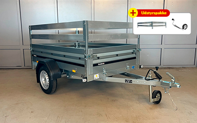 Brenderup 2205sub kampagnepakke med alu ræling og næsehjul front