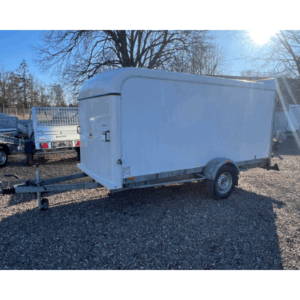 Lav flyttetrailer 155x159x366 m/døre - Udlejning Ejby Fyn
